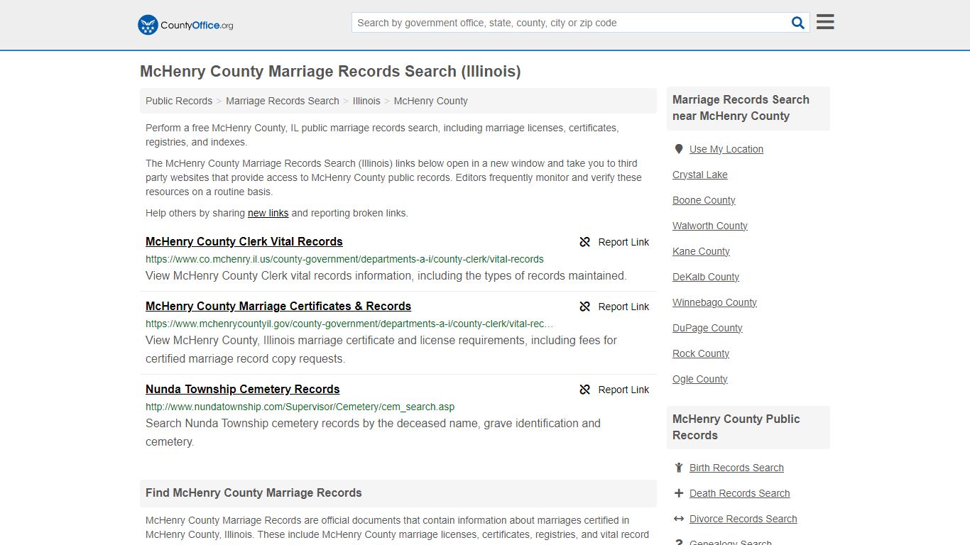 Marriage Records Search - McHenry County, IL (Marriage Licenses ...